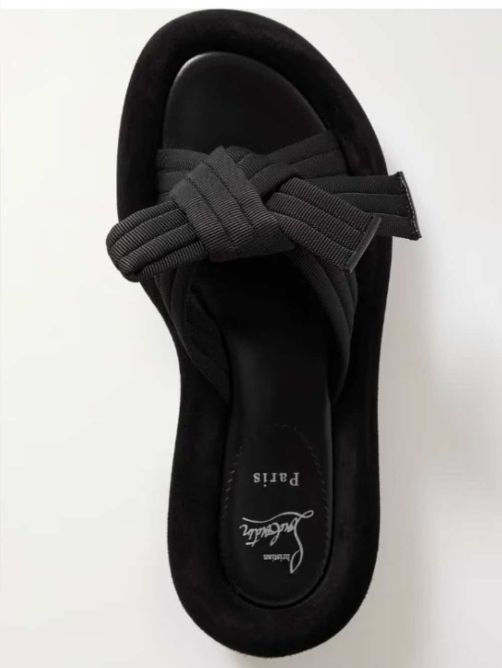 Christian Louboutin Black Knotted Slide Mule NWB Sz 38